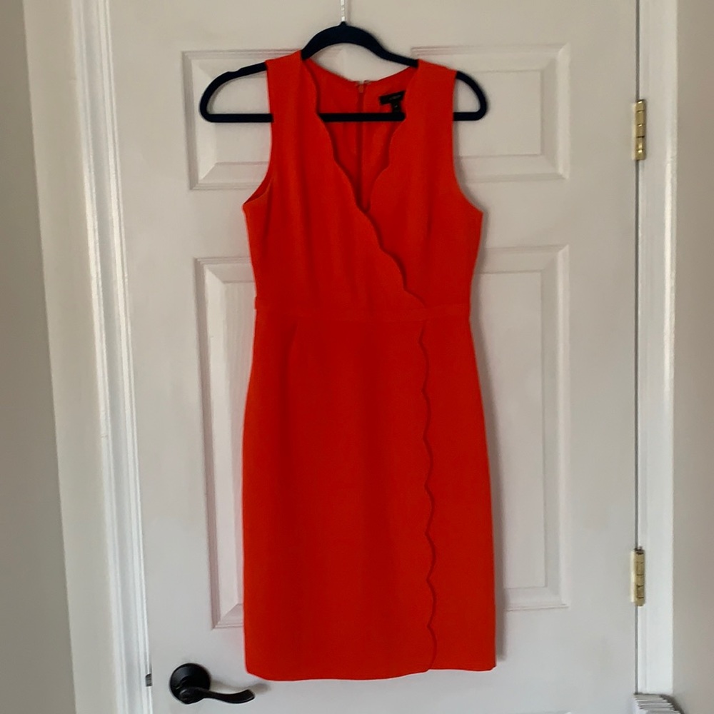 J Crew scalloped midi dress
